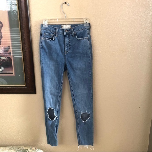 Free People Denim - Free People High Waisted Distressed Jeans Size 26 L